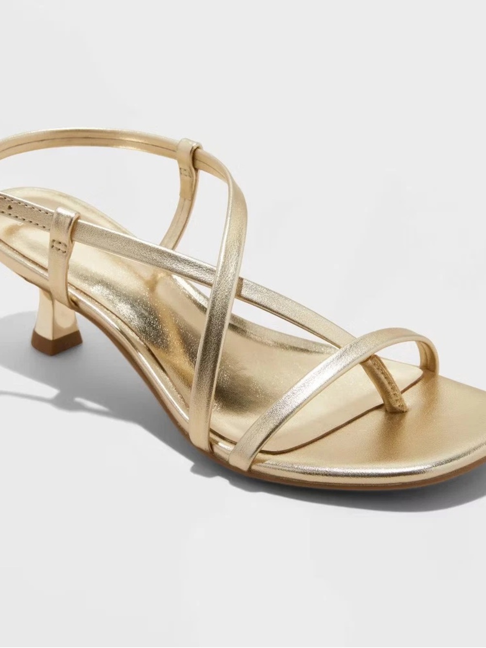 A New Day Gold Reggie Strappy Kitten Heel Sandals
